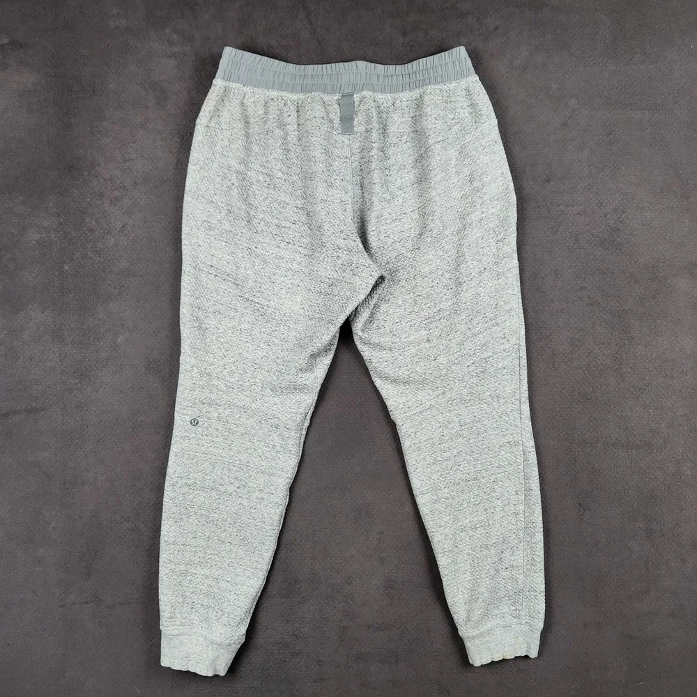 Lululemon At Ease Jogger Mens Large Gray Textured Knit Sweatpants LM5642S